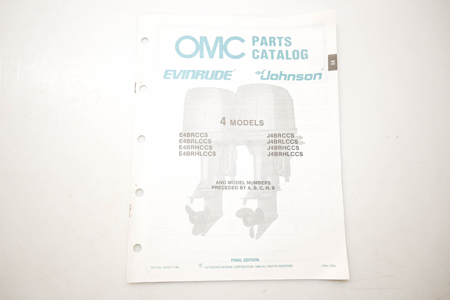 OMC 432207 Parts Catalog 4 Models