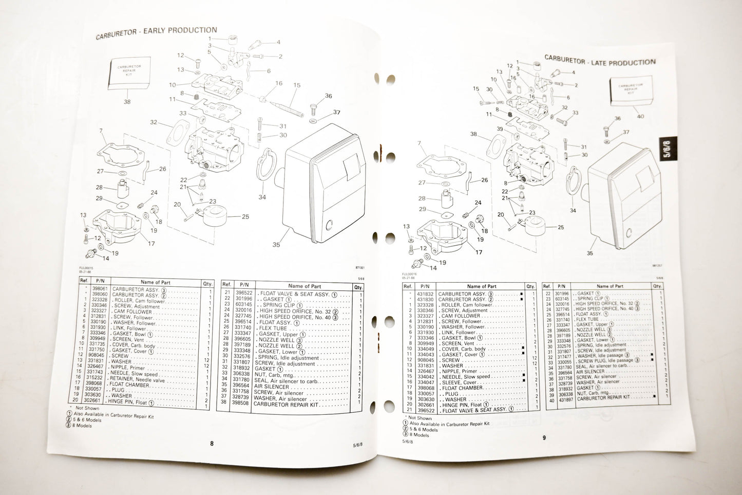OMC 432209 Parts Catalog 5/6/8 Models