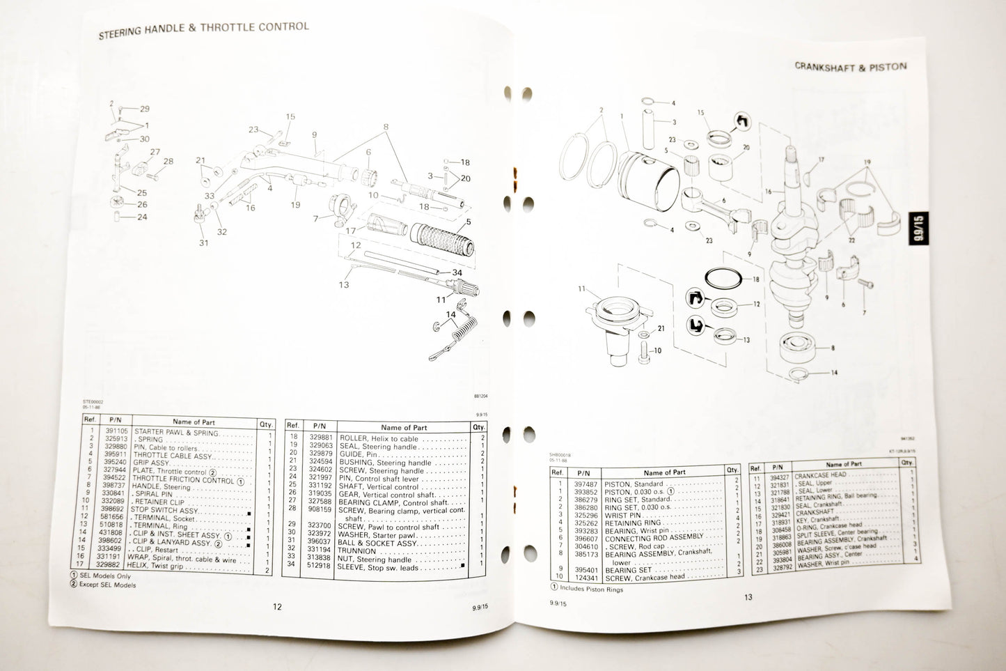 OMC 432211 Parts Catalog 9.9/15 Models