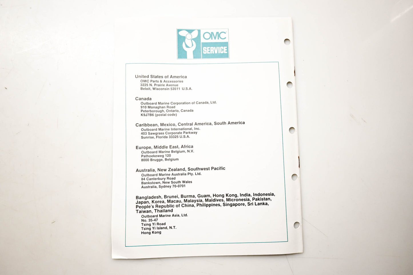 OMC 432214 Parts Catalog 14 Models