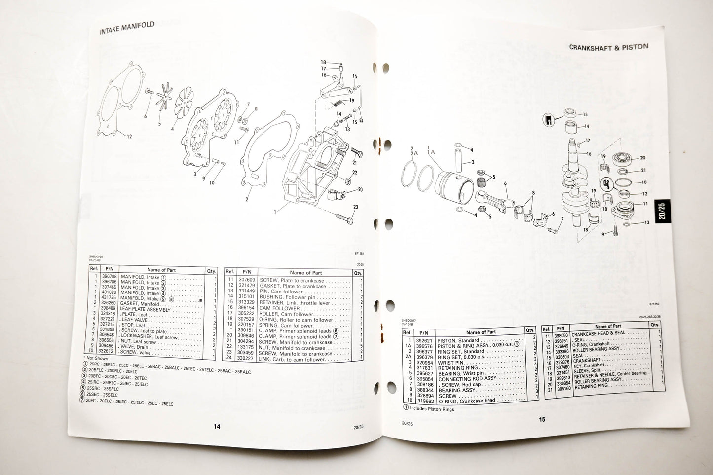 OMC 432219 Parts Catalog 20/25 Models