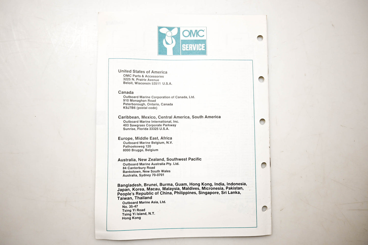 OMC 432218 Parts Catalog 28 Models