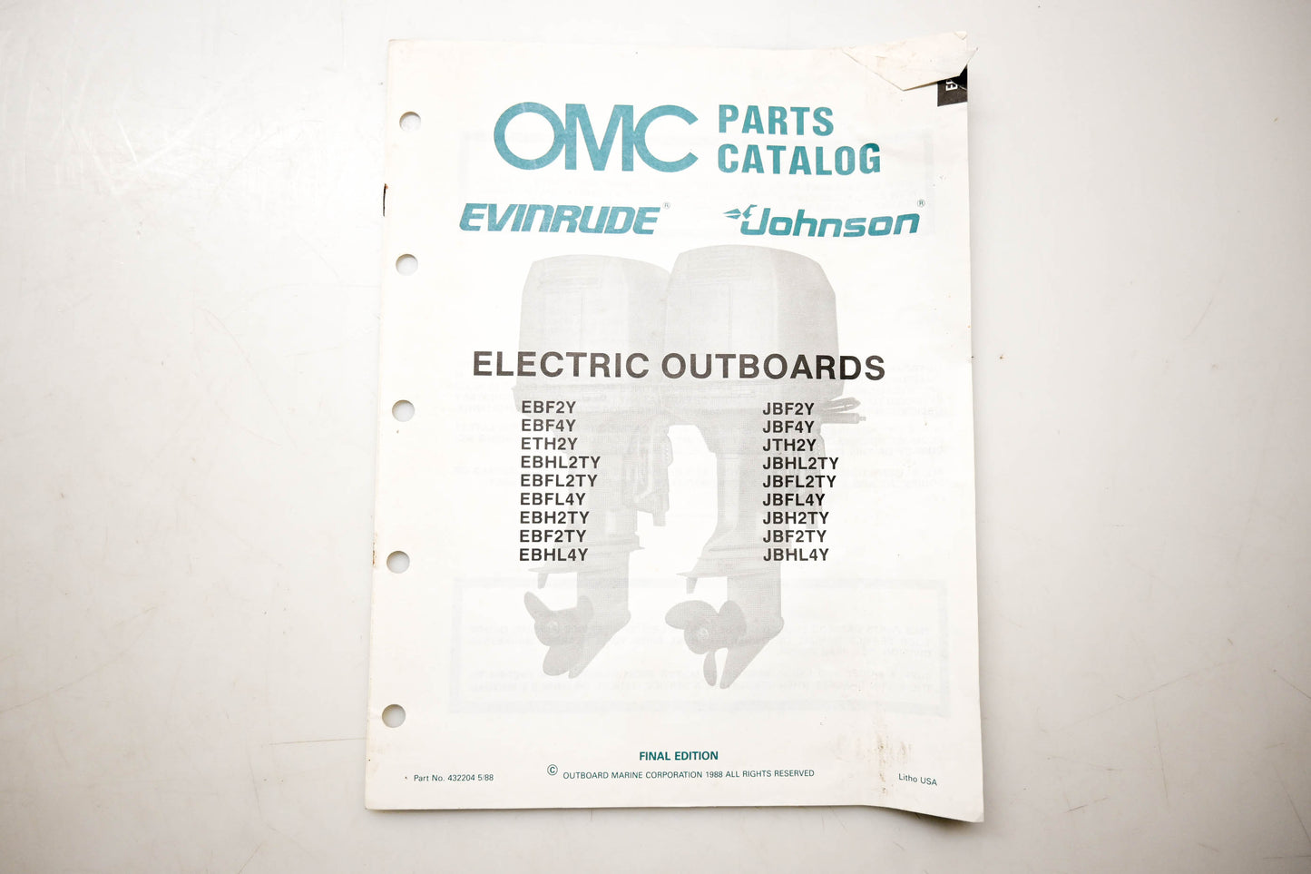 OMC 432204 Parts Catalog Electric Outboards