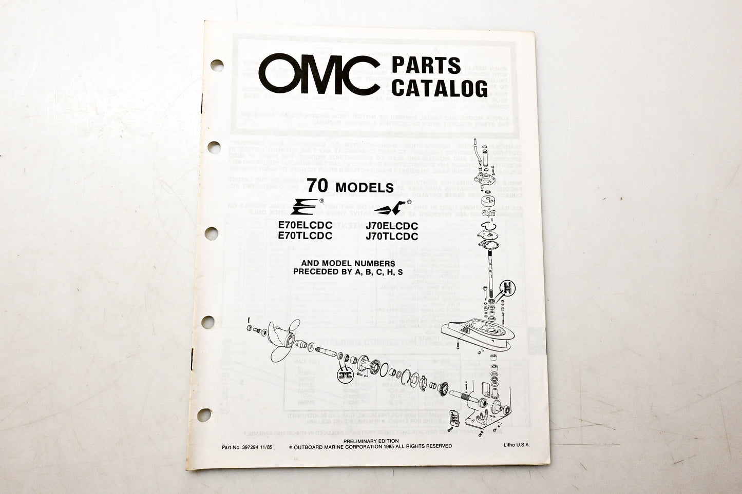 OMC 397294 Parts Catalog 70 Models