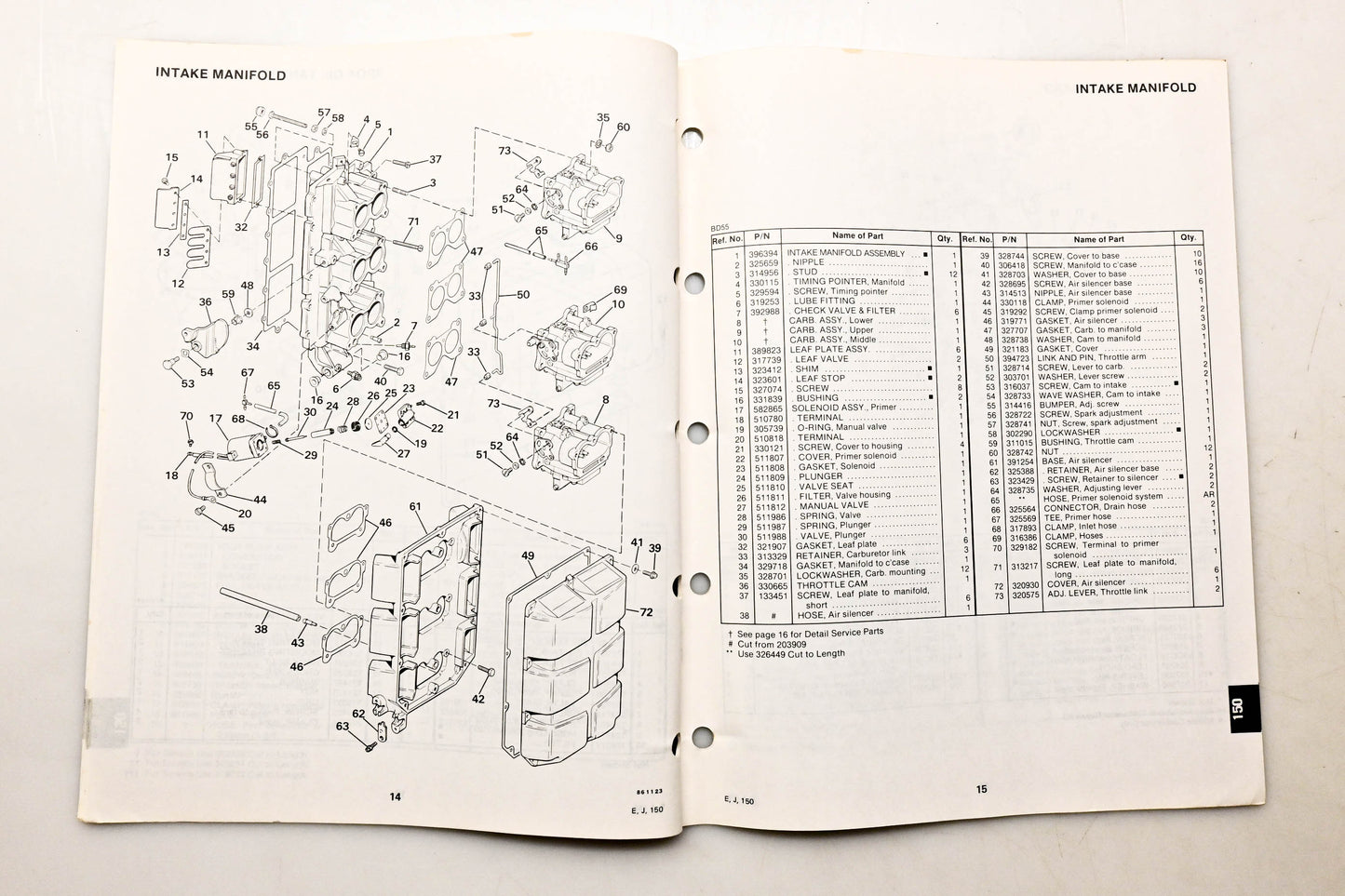 OMC 397299 Parts Catalog 150 Models