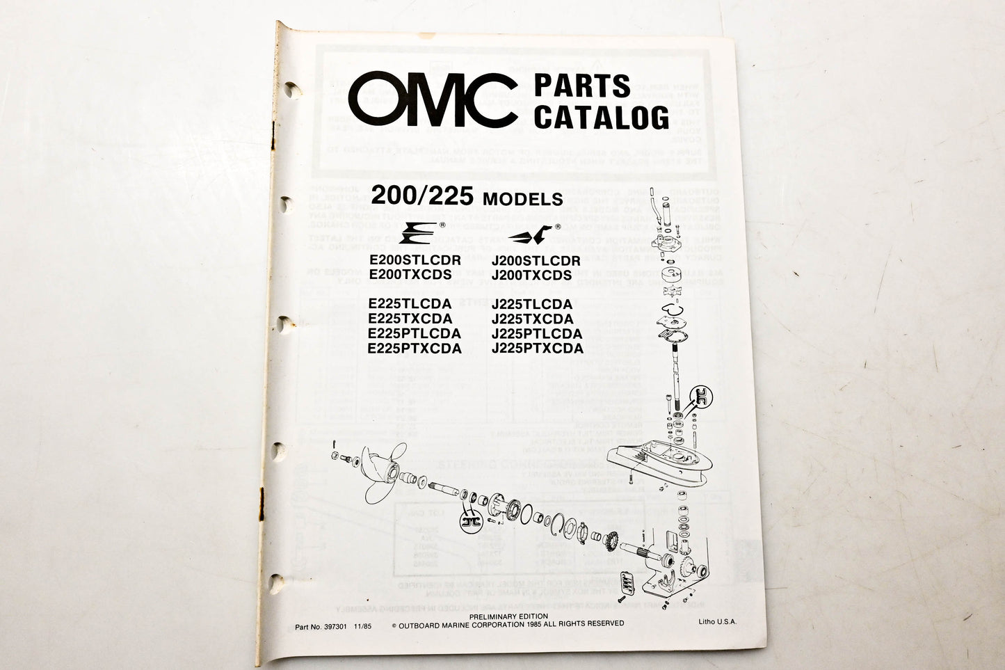 OMC 397301 Parts Catalog 200/225 Models