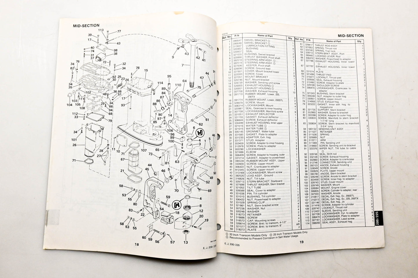 OMC 397301 Parts Catalog 200/225 Models