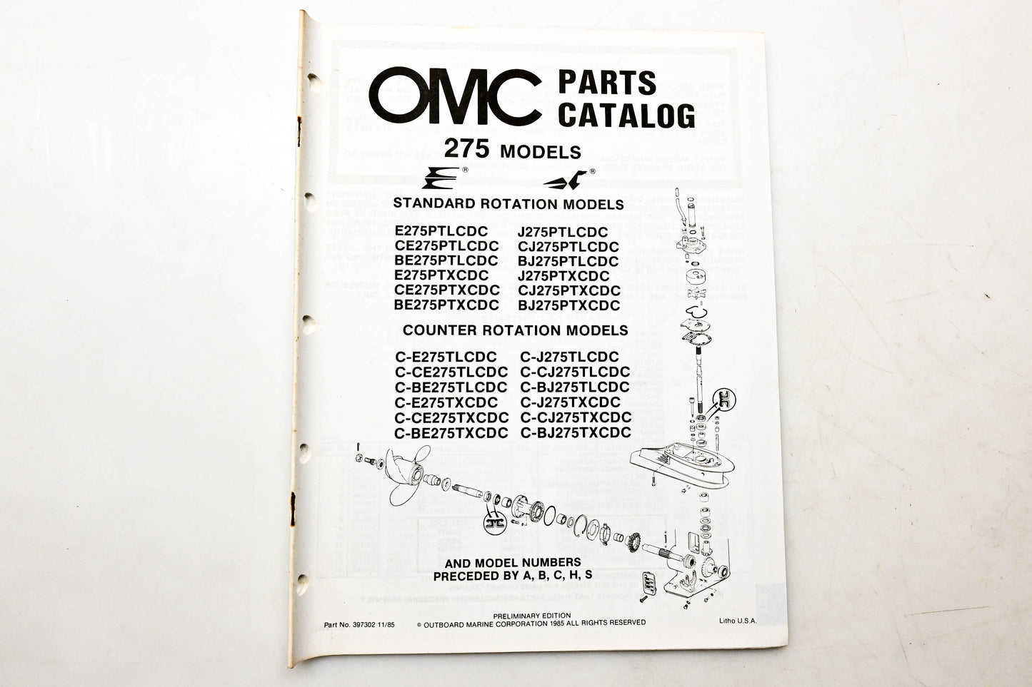 OMC 397302 Parts Catalog 275 Models