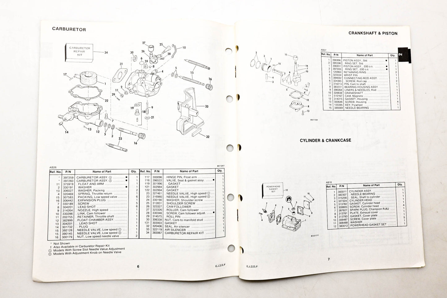 OMC 397279 Parts Catalog Junior Colt Models