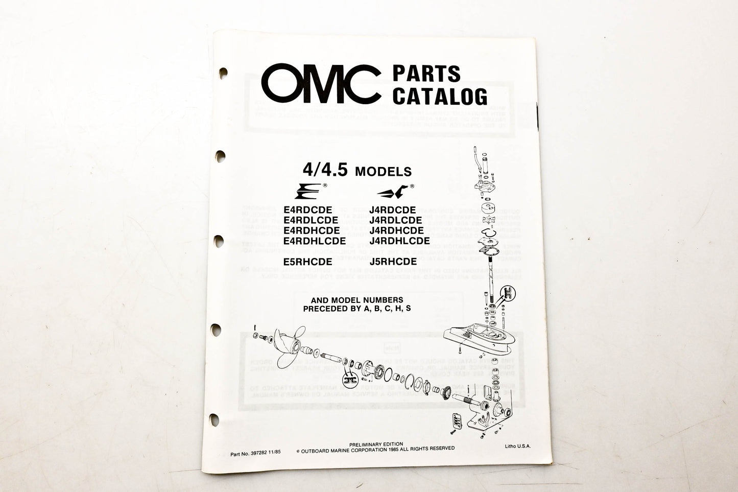 OMC 397282 Parts Catalog 4/4.5 Models