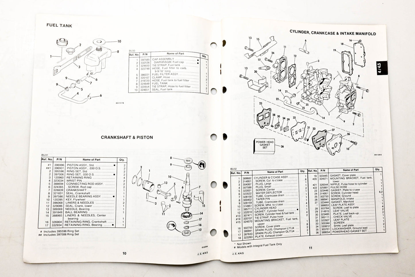 OMC 397282 Parts Catalog 4/4.5 Models