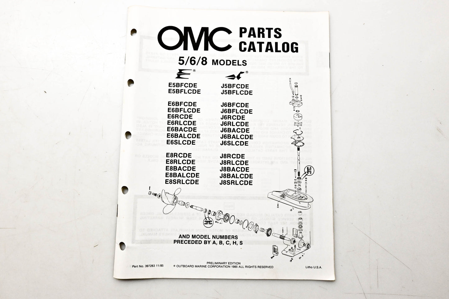 OMC 397283 Parts Catalog 5/6/8 Models