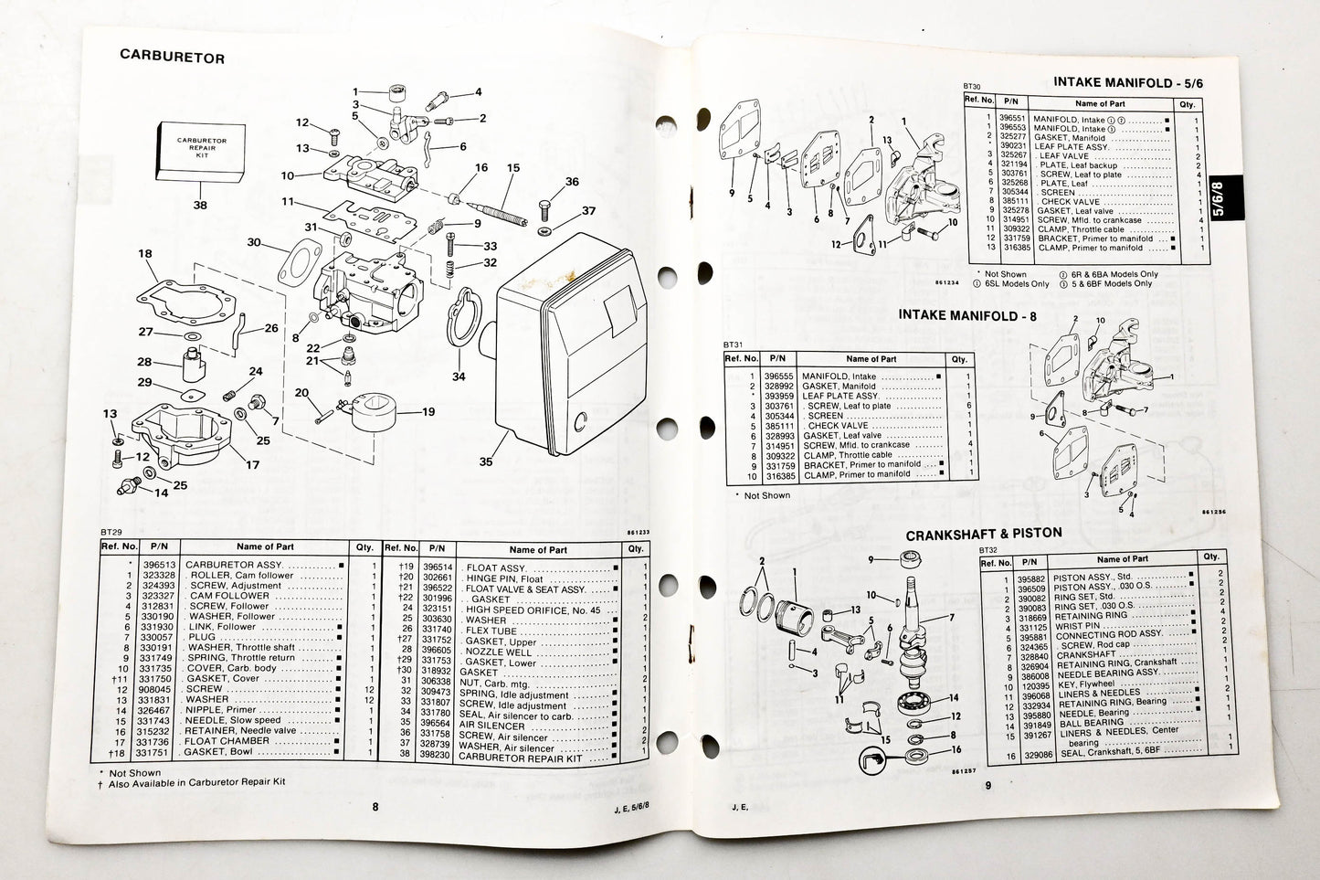 OMC 397283 Parts Catalog 5/6/8 Models