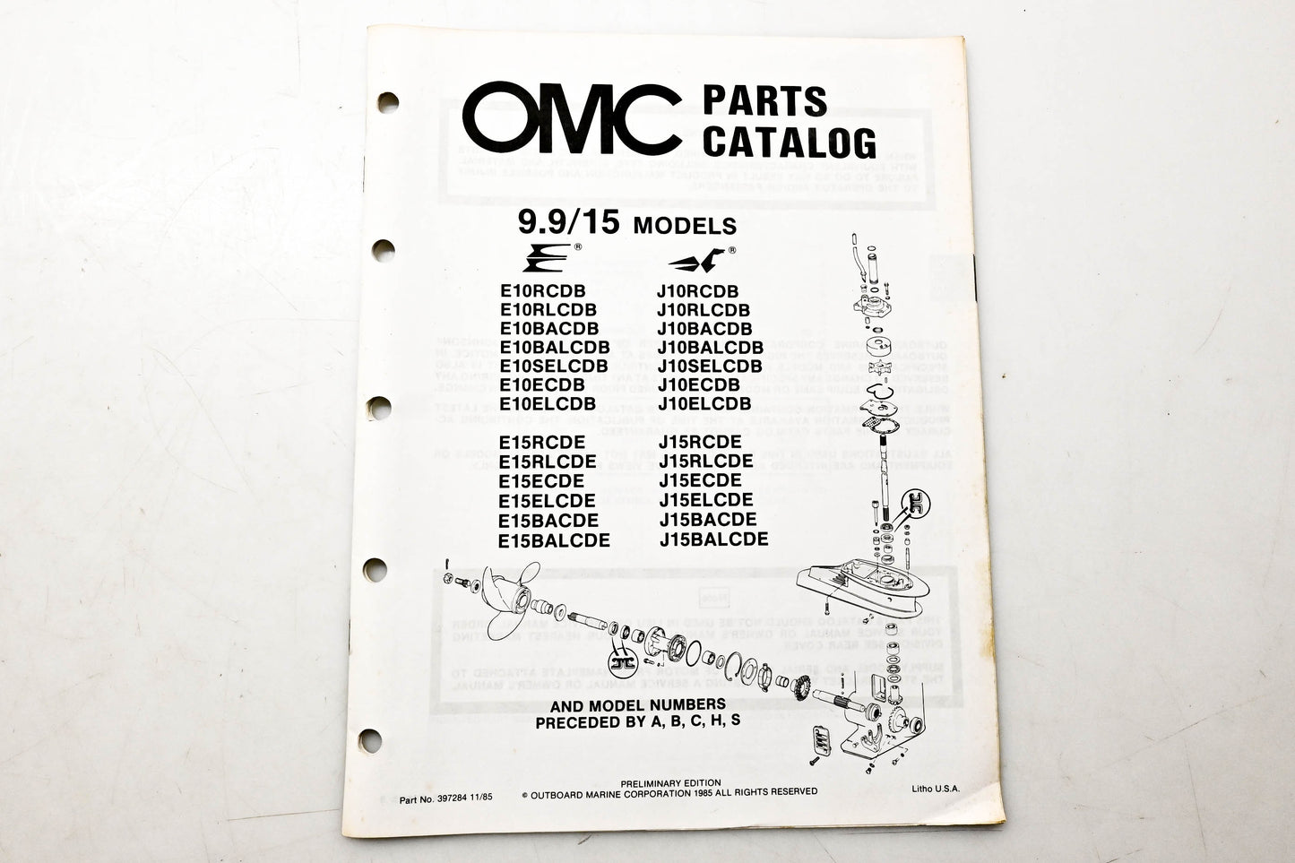 OMC 397284 Parts Catalog 9.9/15 Models