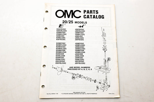 OMC 397285 Parts Catalog 20/25 Models