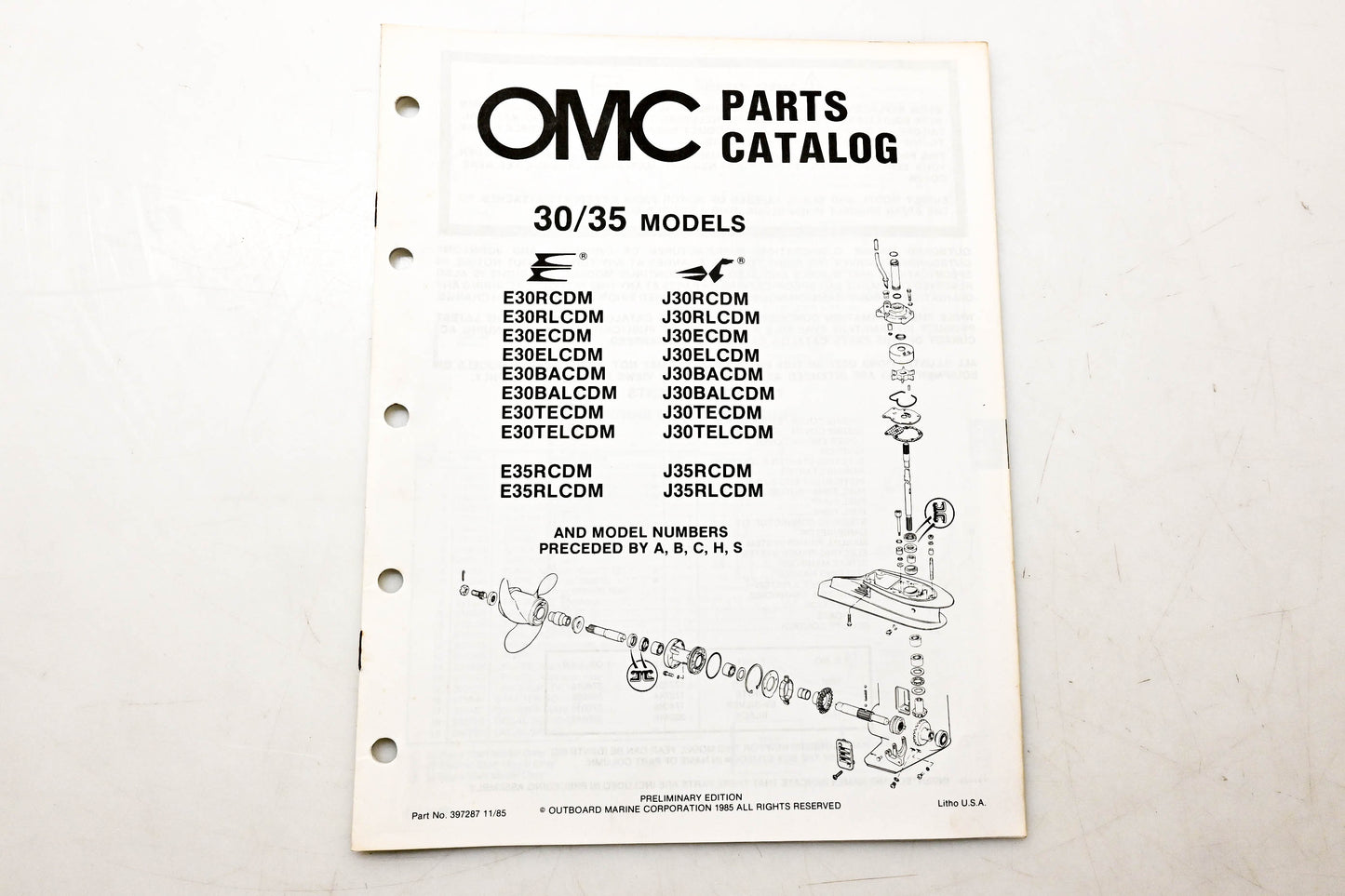 OMC 397287 Parts Catalog 30/35 Models