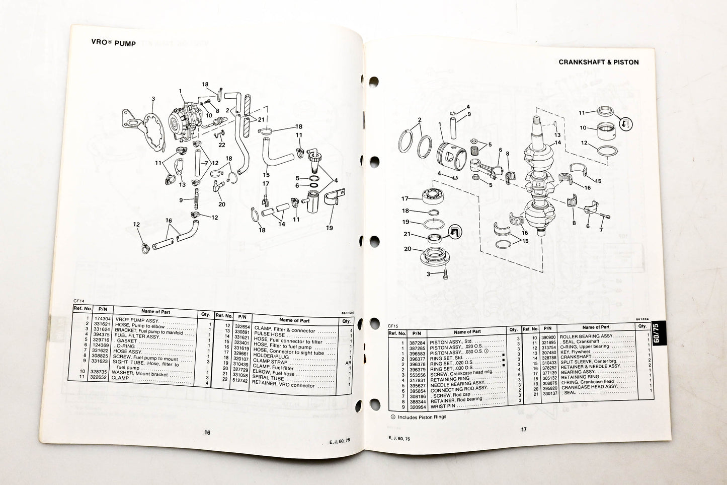 OMC 397291 Parts Catalog 60/75 Models