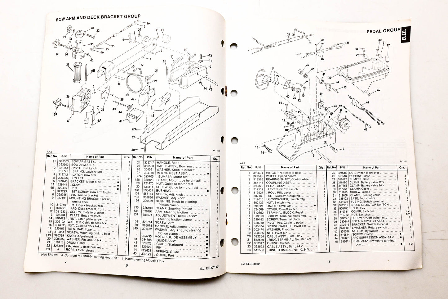 OMC 394667 Parts Catalog Electric Outboard