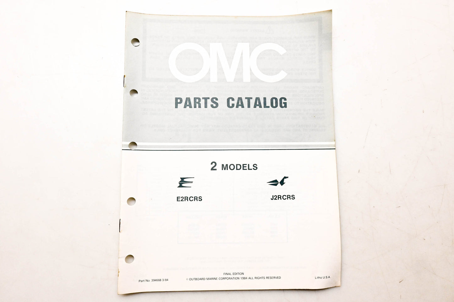 OMC 394668 Parts Catalog 2 Models