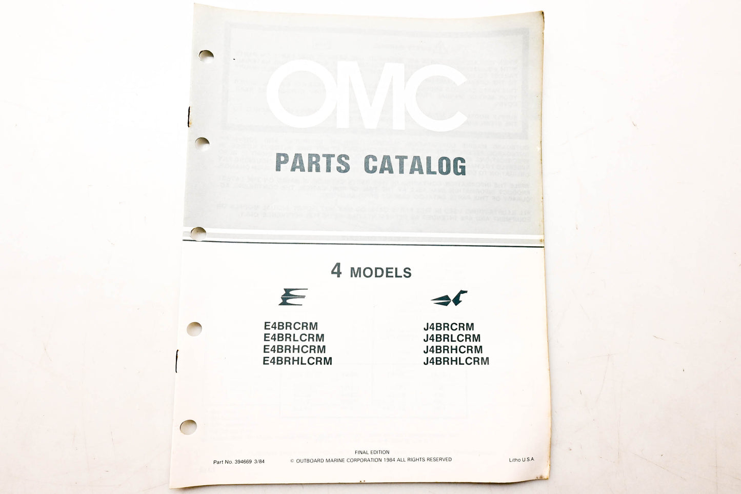 OMC 394669 Parts Catalog 4 Models