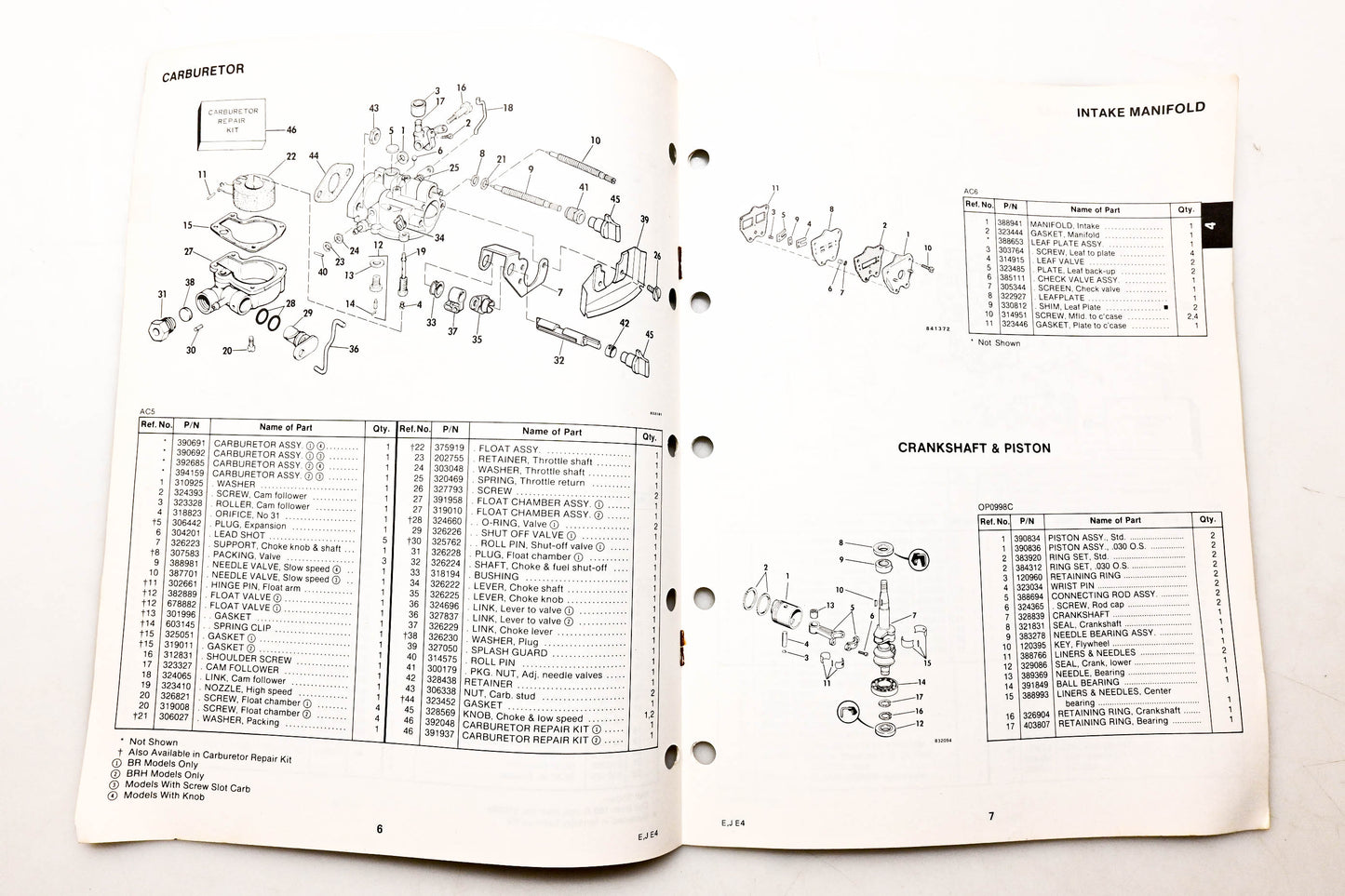 OMC 394669 Parts Catalog 4 Models