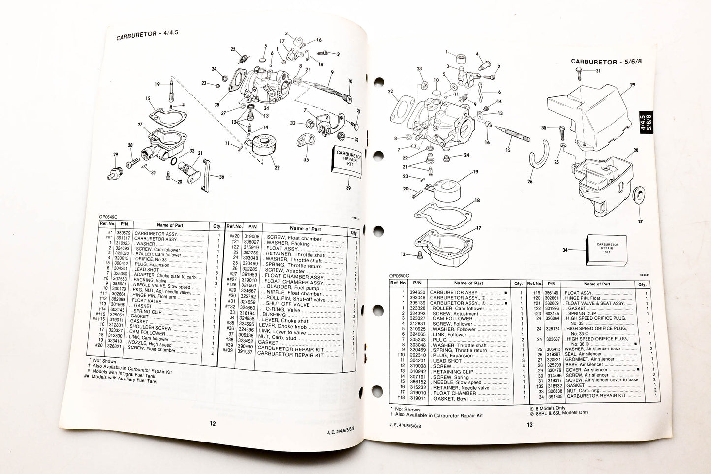 OMC 394670 Parts Catalog 4/4.5/5/6/8 Models