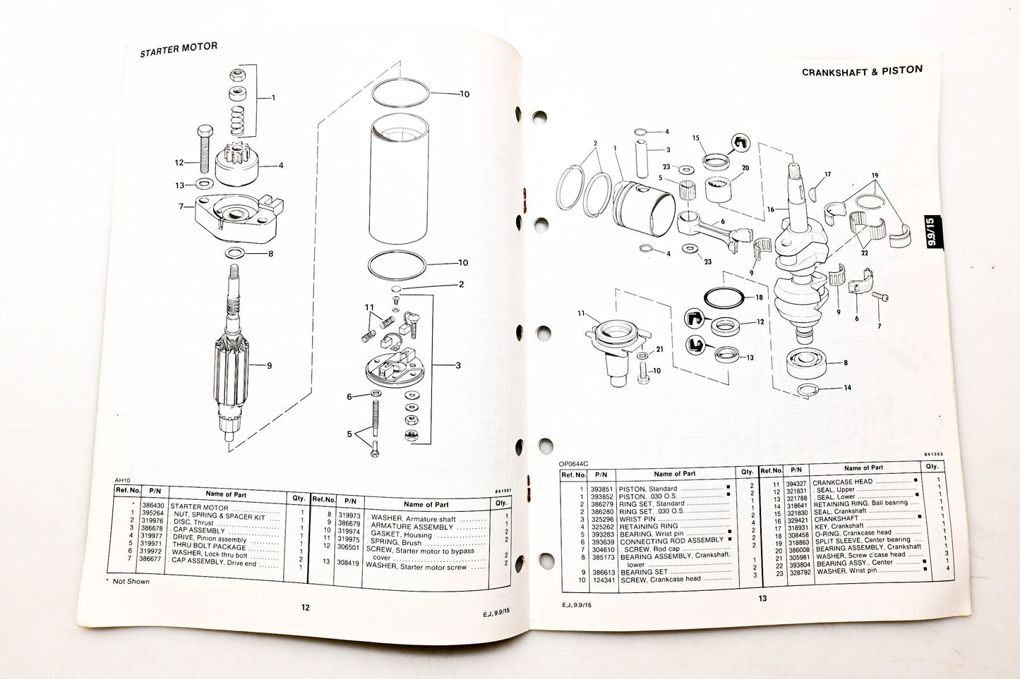 OMC 394672 Parts Catalog 9.9/15 Models