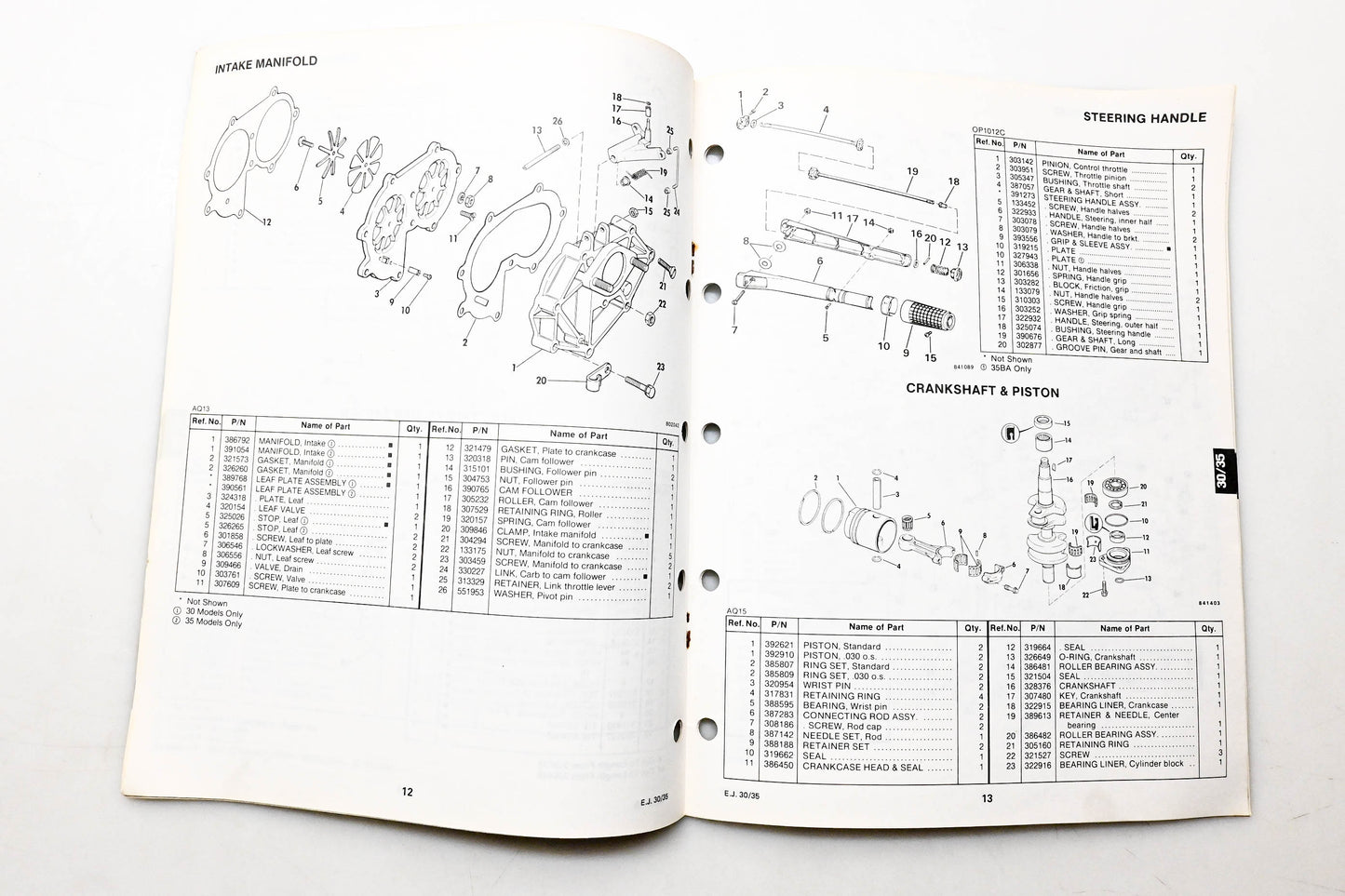 OMC 394675 Parts Catalog 30/35 Models