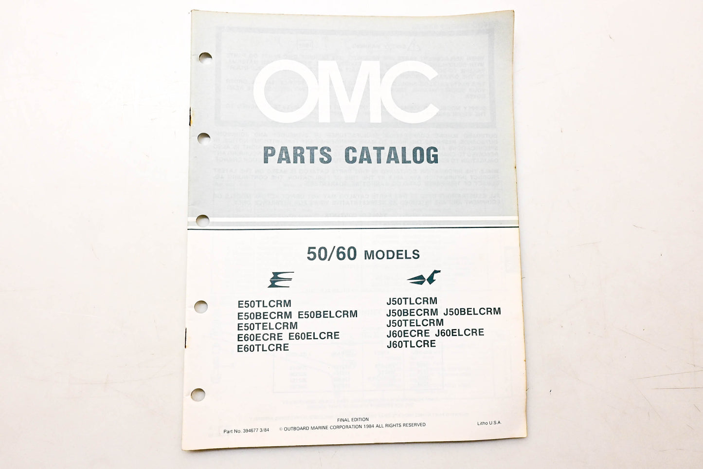 OMC 394677 Parts Catalog 50/60 Models