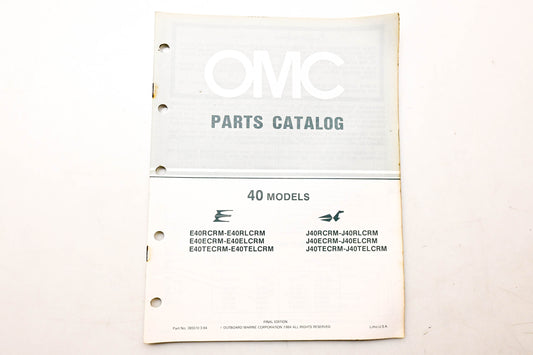 OMC 395510 Parts Catalog 40 Models