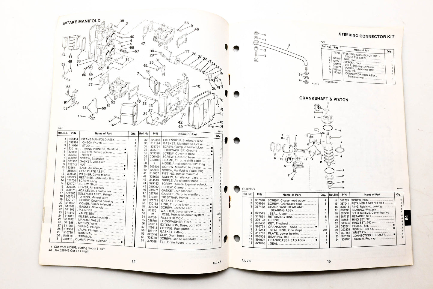 OMC 394680 Parts Catalog V-4 Models