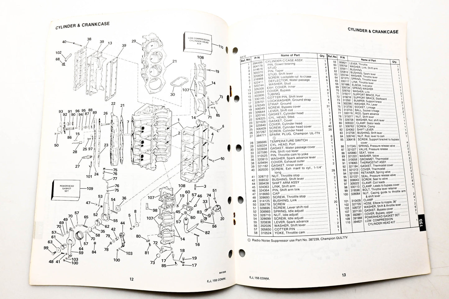 OMC 394682 Parts Catalog 155 Models