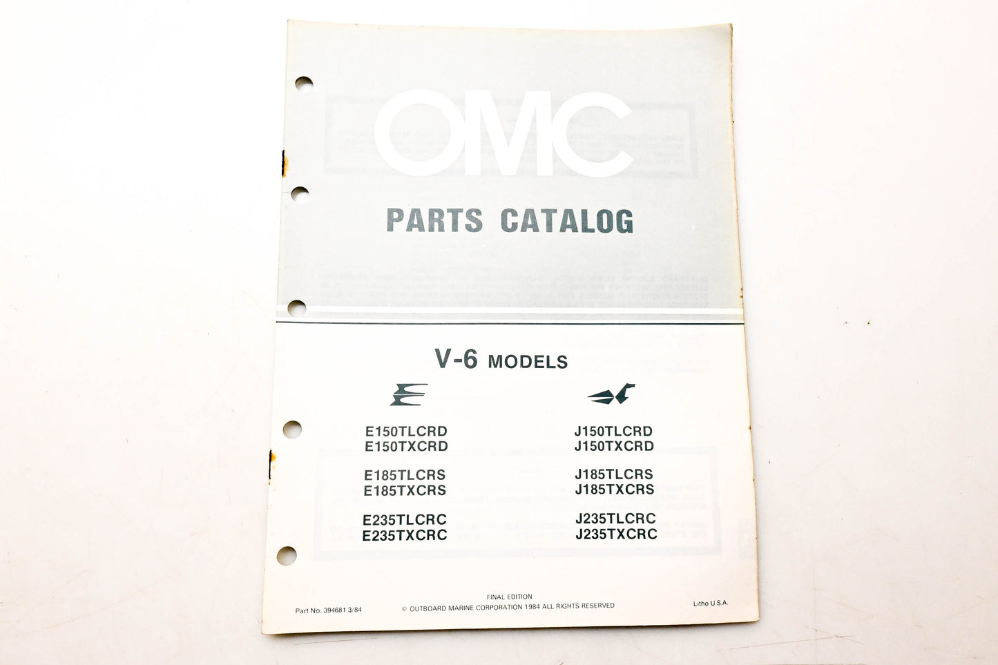 OMC 394681 Parts Catalog V-6 Models