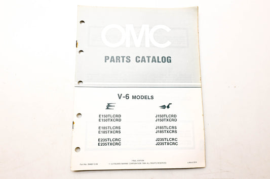OMC 394681 Parts Catalog V-6 Models