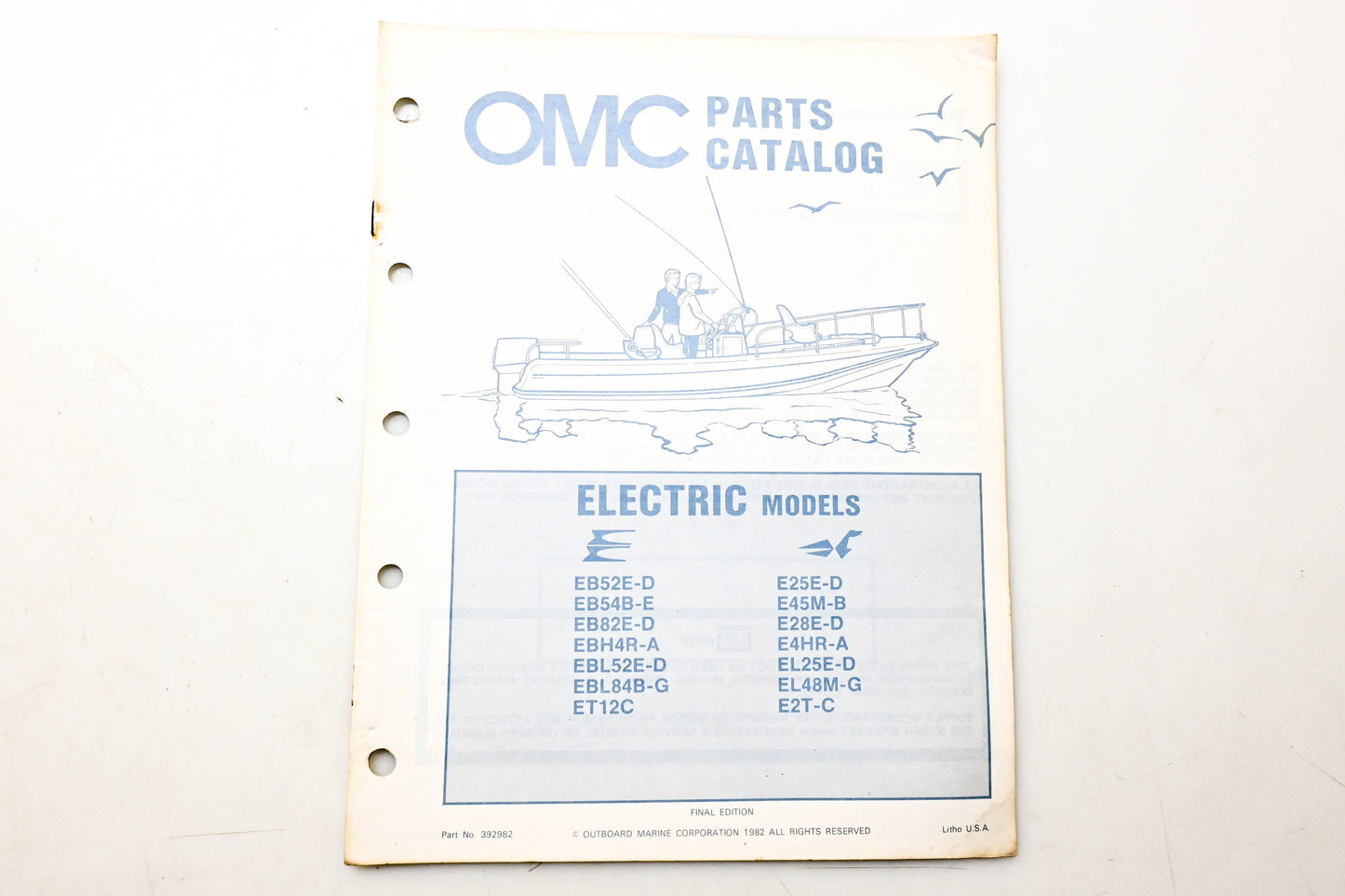 OMC 392982 Parts Catalog Electric Models