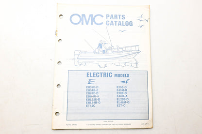 OMC 392982 Parts Catalog Electric Models