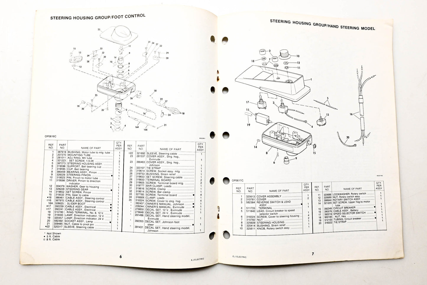 OMC 392982 Parts Catalog Electric Models