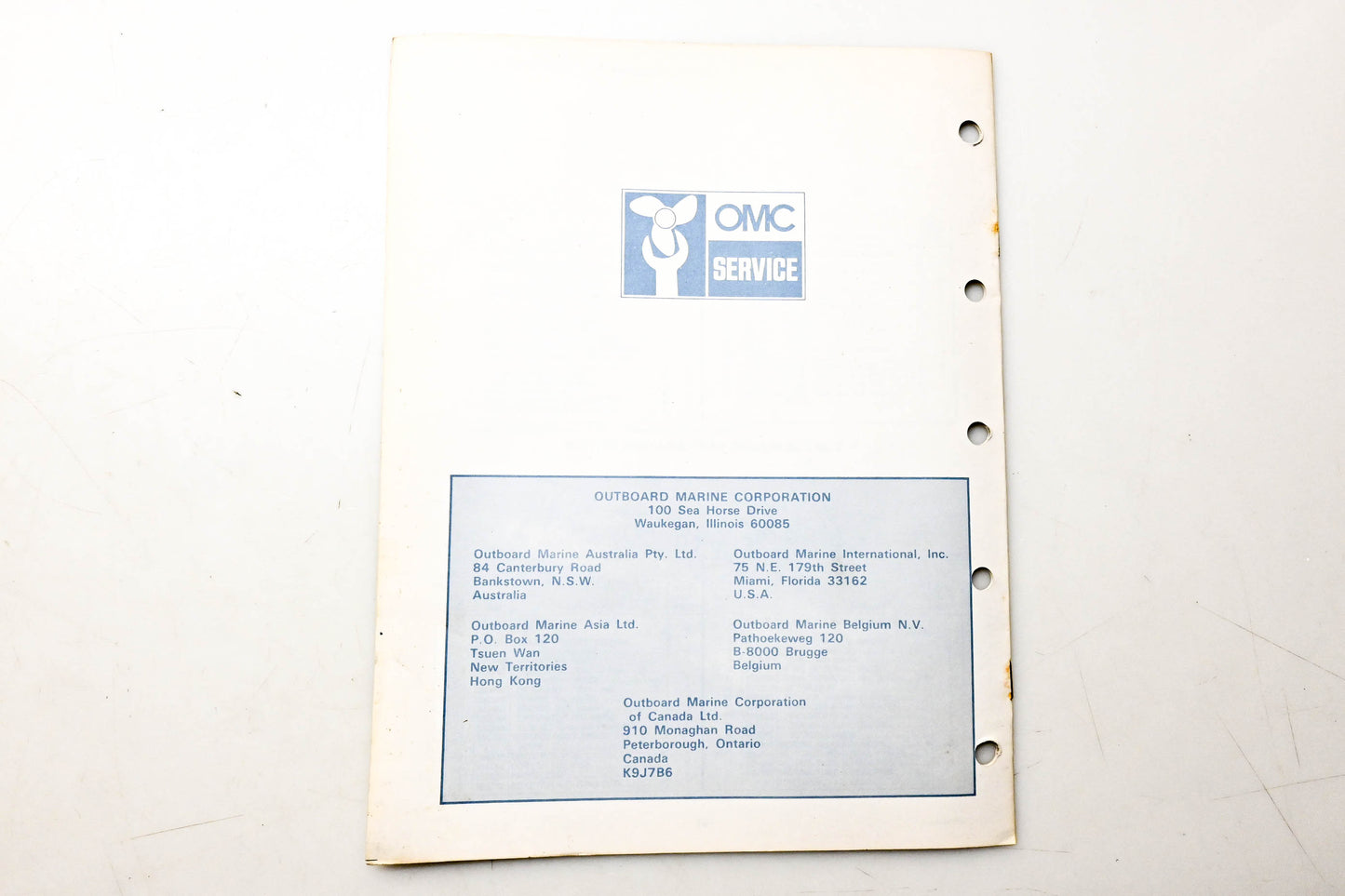 OMC 392982 Parts Catalog Electric Models