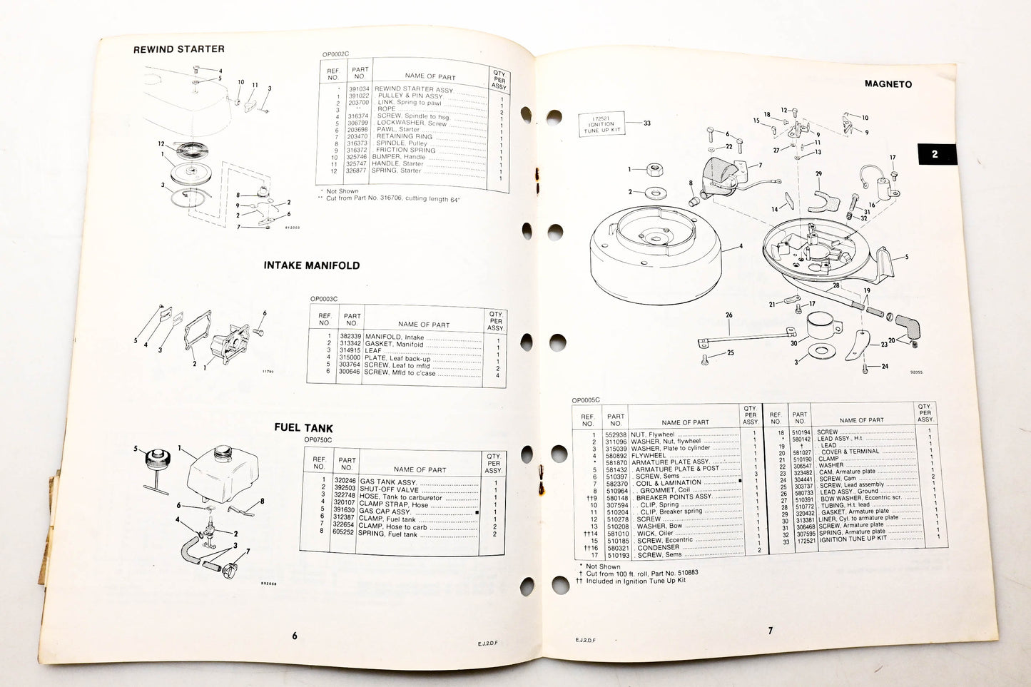 OMC 392983 Parts Catalog 2 Models