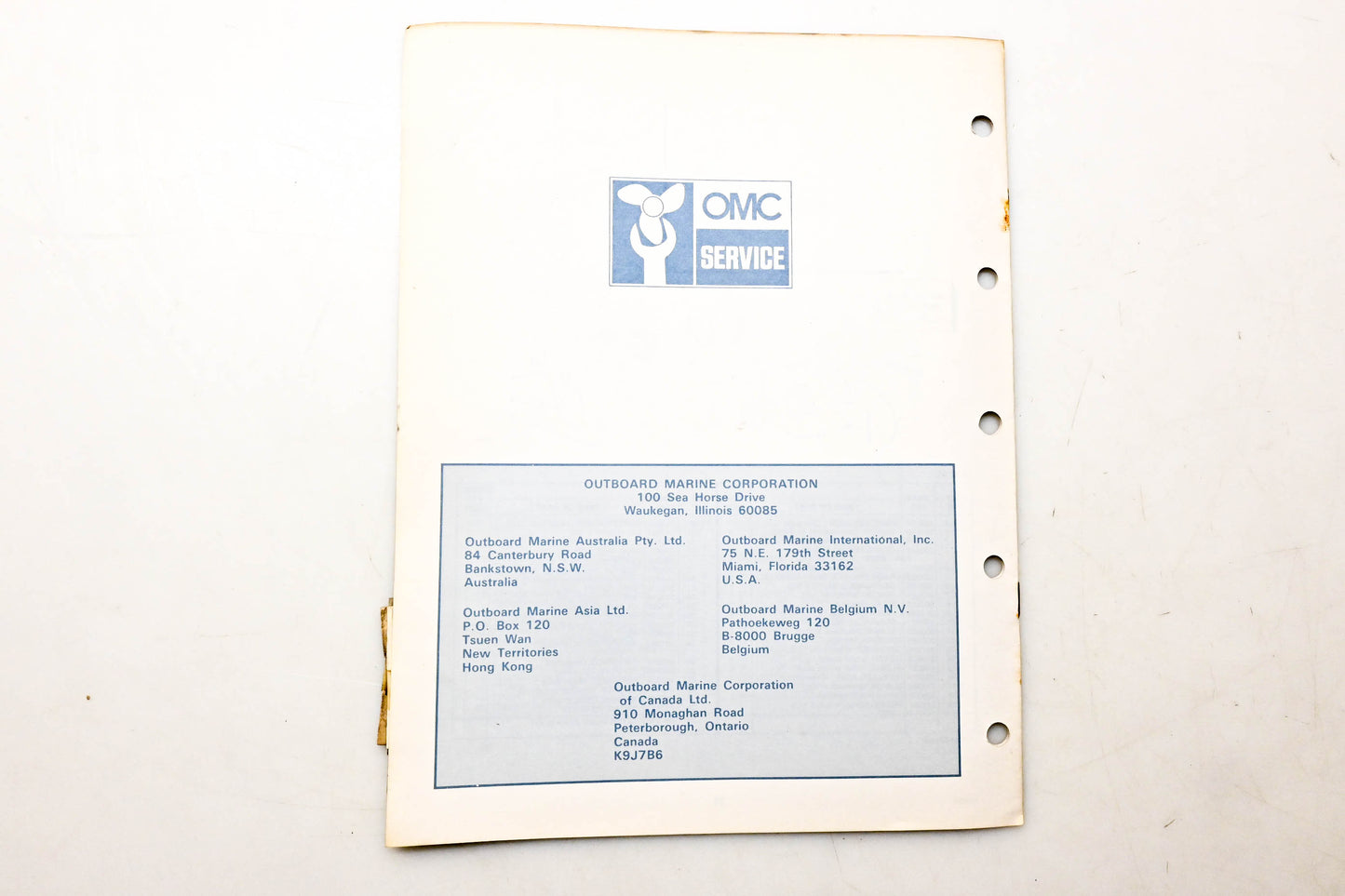 OMC 392983 Parts Catalog 2 Models
