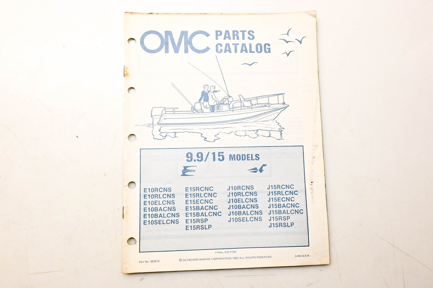 OMC 392975 Parts Catalog 9.9/15 Models