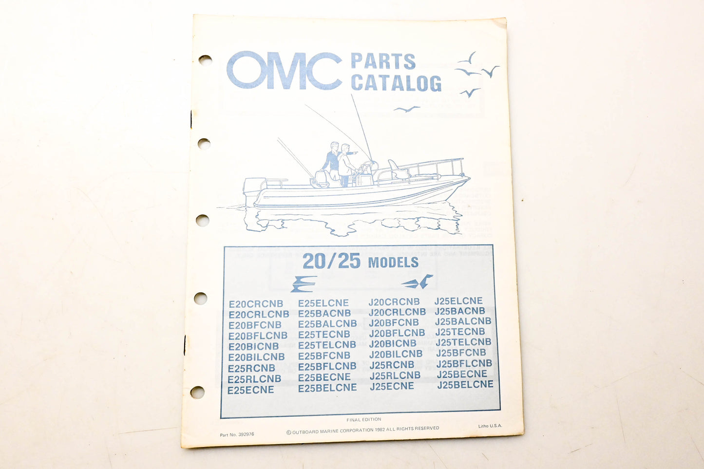 OMC 392976 Parts Catalog 20/25 Models
