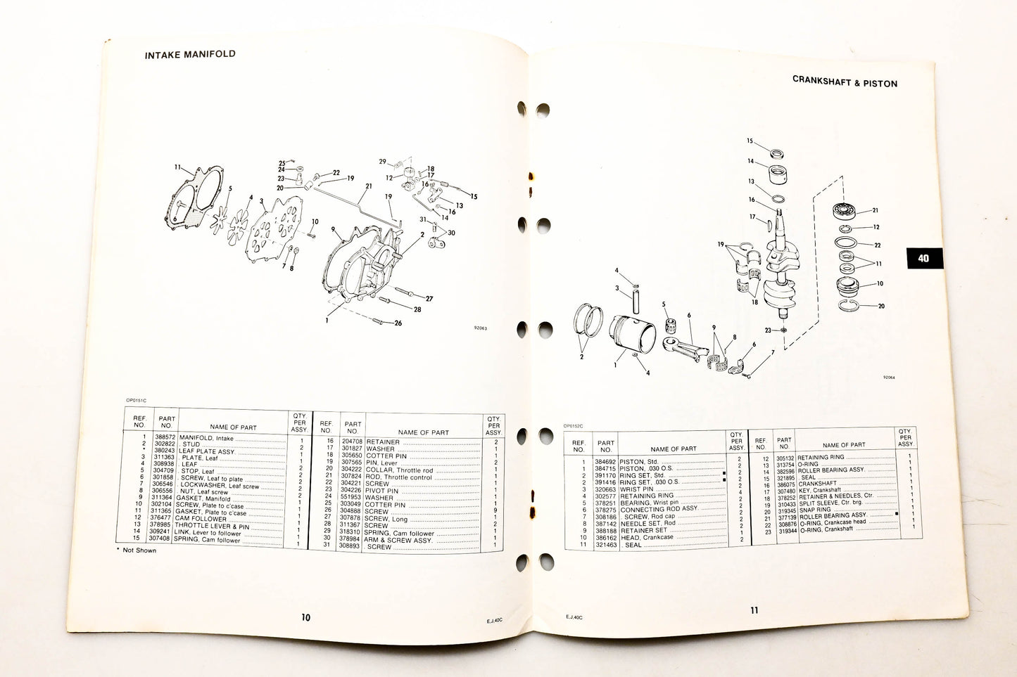 OMC 392978 Parts Catalog 40 Models