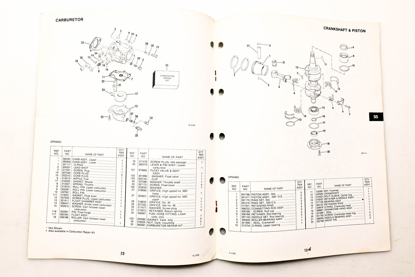 OMC 393030 Parts Catalog 55 Models