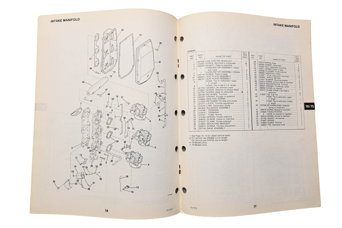 OMC 392979 Parts Catalog 70/75 Models
