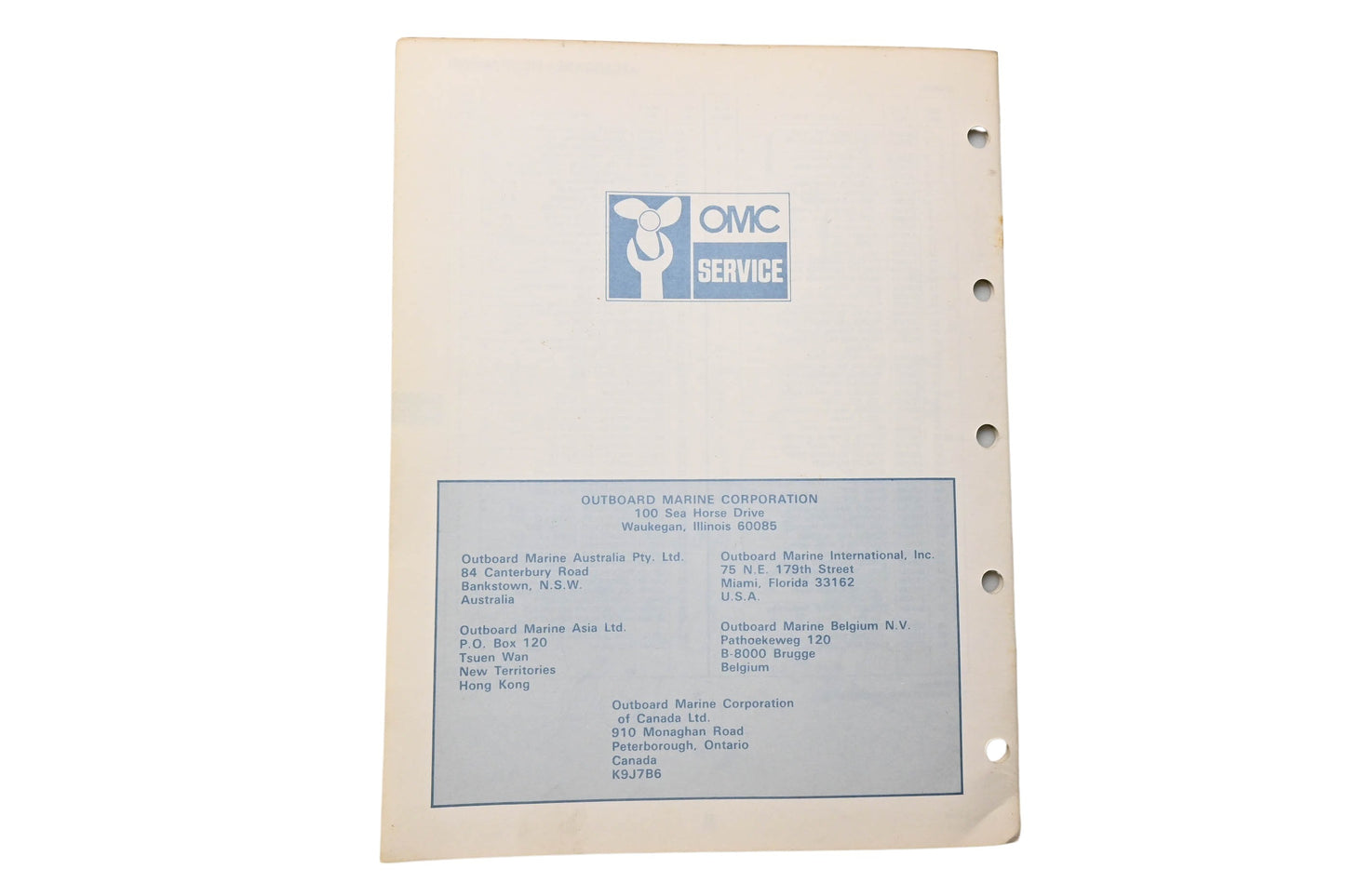 OMC 392979 Parts Catalog 70/75 Models
