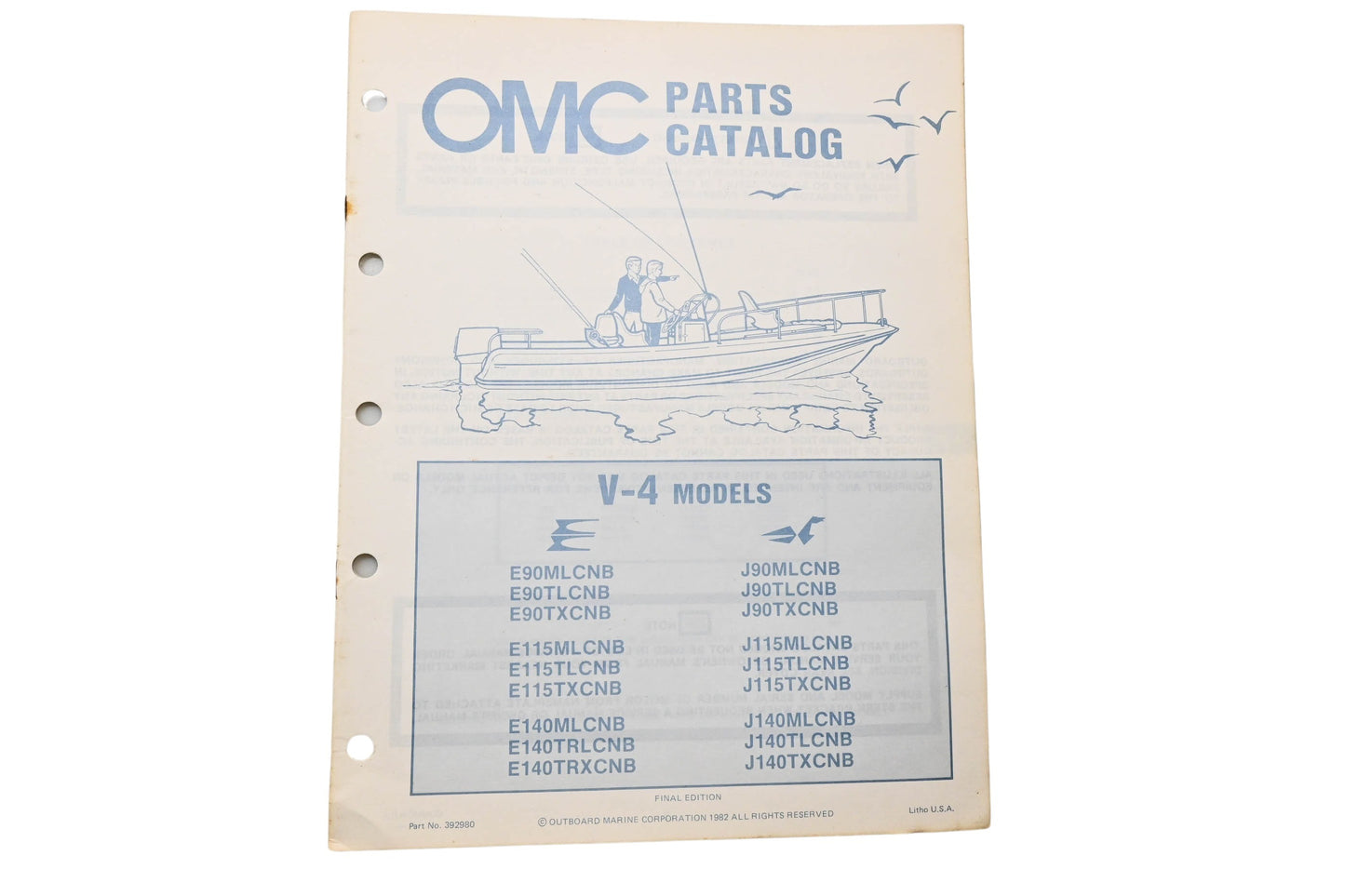 OMC 392980 Parts Catalog V-4 Models