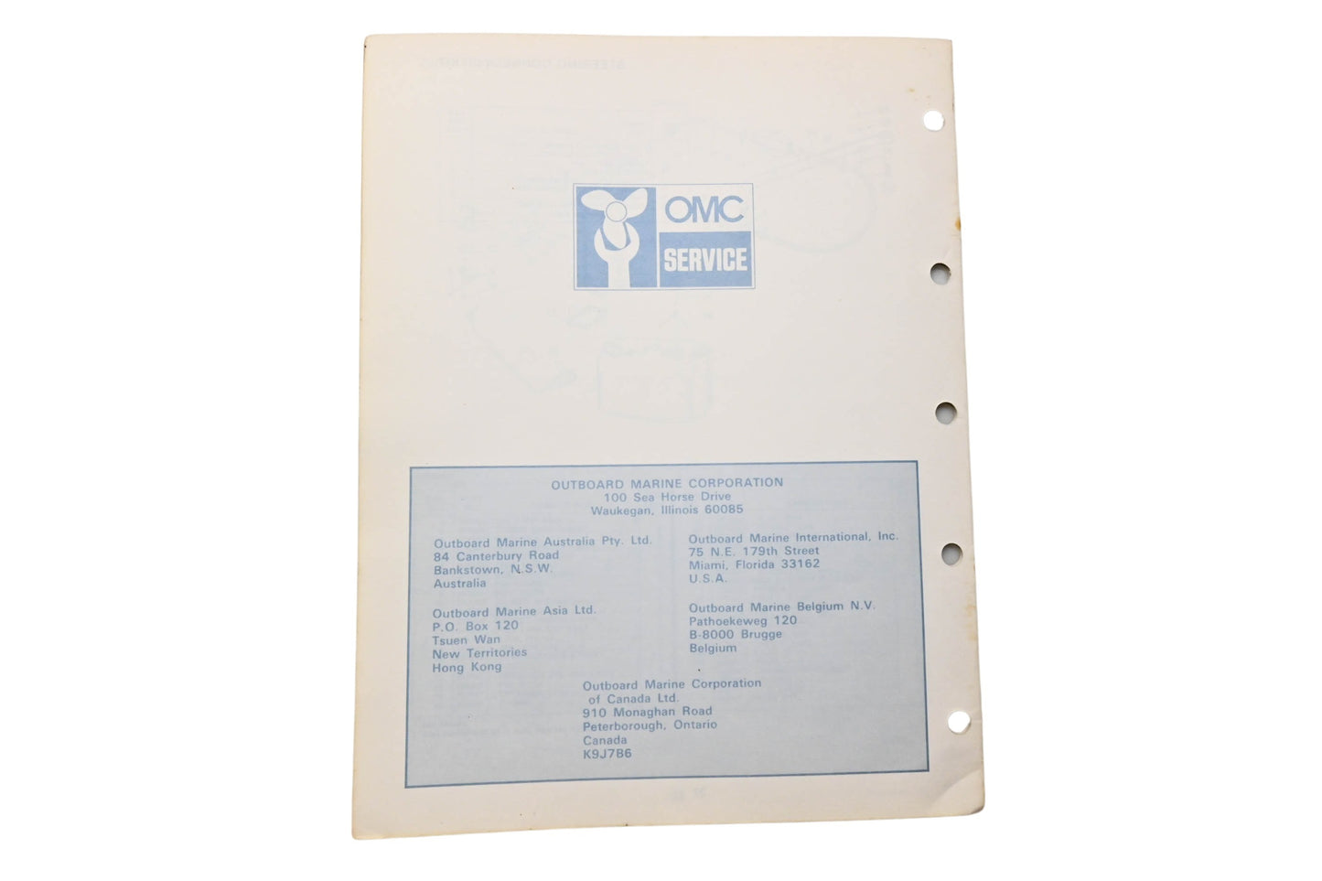 OMC 392980 Parts Catalog V-4 Models