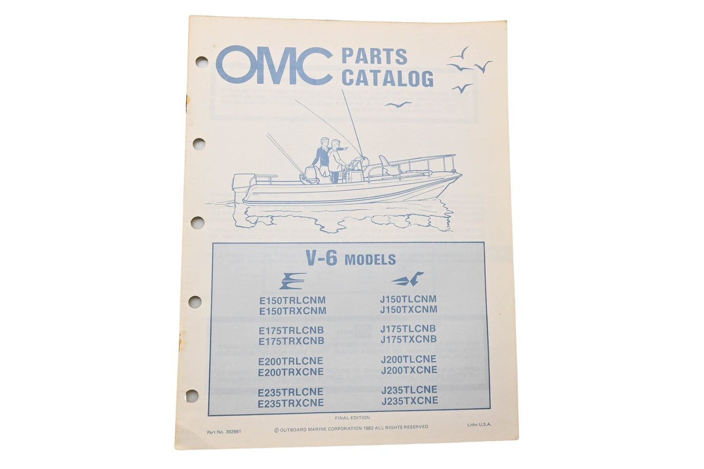 OMC 392981 Parts Catalog V-6 Models