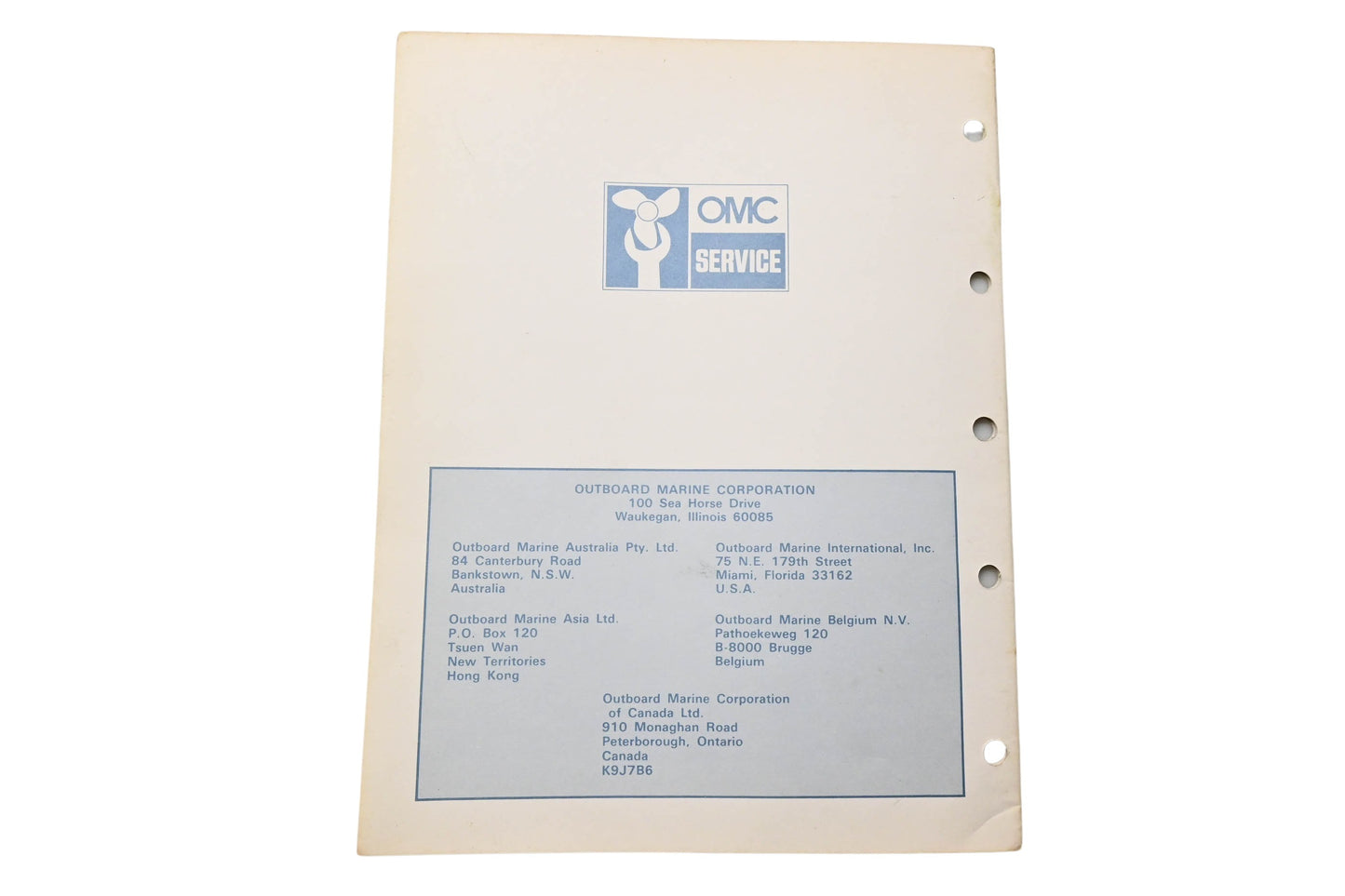 OMC 392981 Parts Catalog V-6 Models